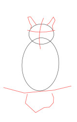 How to draw a owl step by step - Step 2