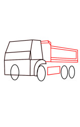 How to draw a lorry step by step - Step 3