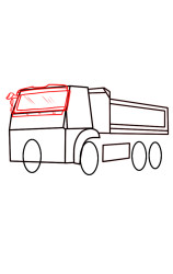 How to draw a lorry step by step - Step 4