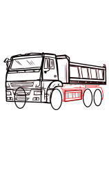 How to draw a lorry step by step - Step 7