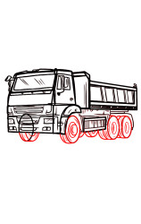 How to draw a lorry step by step - Step 8