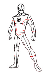 How to draw spider man  step by step - Step 7