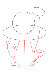 How to draw a mushroom step by step - Step 2