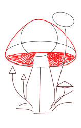 How to draw a mushroom step by step - Step 3