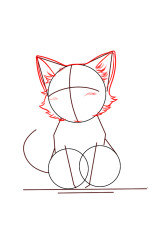 How to draw a kitten step by step - Step 3