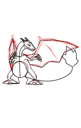 How to draw charizard step by step - Step 7