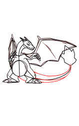 How to draw charizard step by step - Step 8