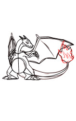 How to draw charizard step by step - Step 9