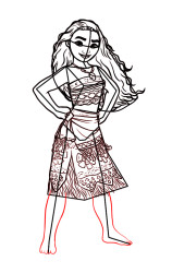 How To Draw Moana  Disney Princess - Step 7