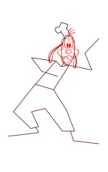How to draw goofy step by step - Step 3