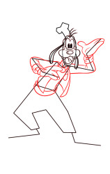 How to draw goofy step by step - Step 4
