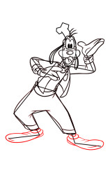 How to draw goofy step by step - Step 6