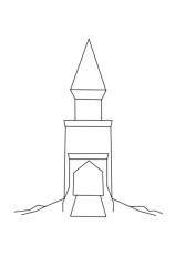 How to draw a castle step by step - Step 1