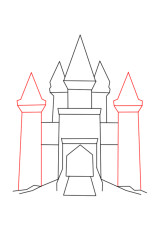 How to draw a castle step by step - Step 3