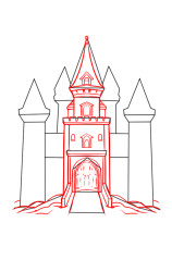 How to draw a castle step by step - Step 4