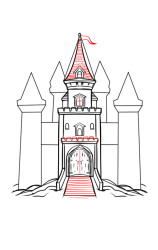 How to draw a castle step by step - Step 5