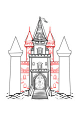 How to draw a castle step by step - Step 6