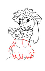 How to draw lilo step by step - Step 7