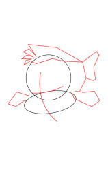 How to draw flounder - Step 2