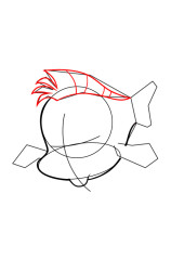 How to draw flounder - Step 4