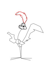 How to draw road runner - Step 4