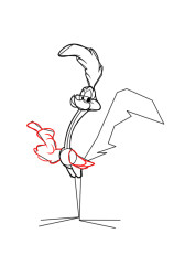 How to draw road runner - Step 6