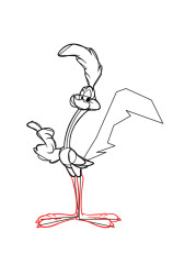 How to draw road runner - Step 7
