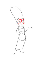 How to draw marge simpson - Step 4