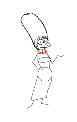 How to draw marge simpson - Step 6