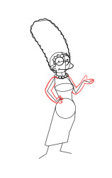 How to draw marge simpson - Step 7