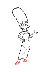 How to draw marge simpson - Step 9