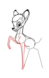 How to draw bambi step by step - Step 7