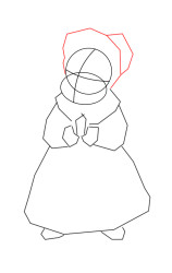 How to draw Mrs Claus - Step 3