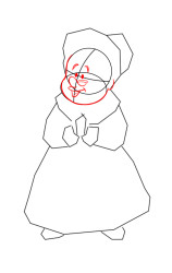 How to draw Mrs Claus - Step 4