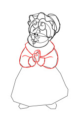 How to draw Mrs Claus - Step 6