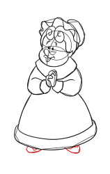 How to draw Mrs Claus - Step 8