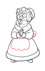 How to draw Mrs Claus - Step 9