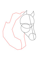 How to draw a horse head - Step 4