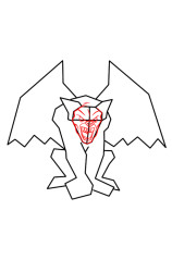 How to draw a gargoyle - Step 4