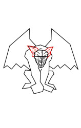 How to draw a gargoyle - Step 5