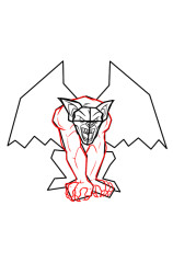 How to draw a gargoyle - Step 6