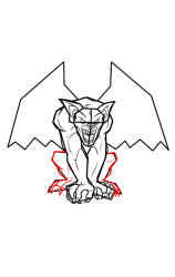 How to draw a gargoyle - Step 7