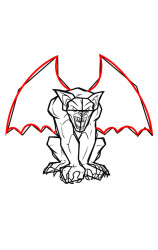How to draw a gargoyle - Step 8