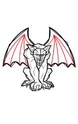 How to draw a gargoyle - Step 9