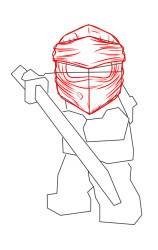 How to draw a lego ninjago - Step 4