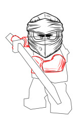 How to draw a lego ninjago - Step 6
