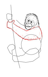 How to draw a orangutan - Step 4