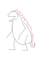 Godzilla how to draw - Step 5