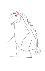 Godzilla how to draw - Step 6