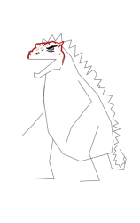 Godzilla how to draw - Step 7